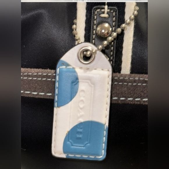 Coach Hampton Nylon Black and Teal Tote Bag EUC 2008 - Picture 4 of 7